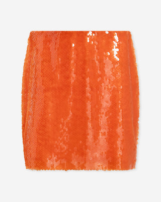 JUPE À PAILLETTES ORANGE