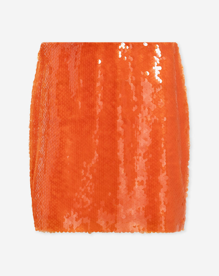 JUPE À PAILLETTES ORANGE