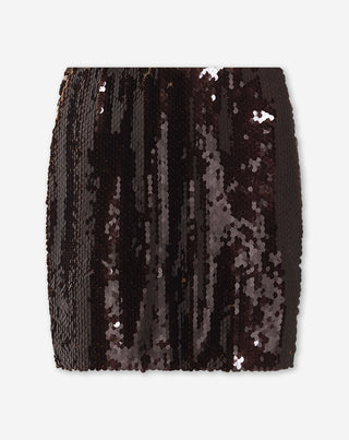 JUPE À PAILLETTES BRUNE