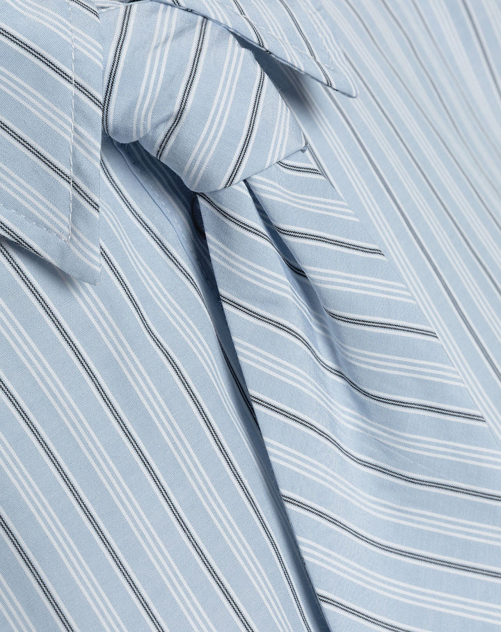 BLOUSE OVERSIZE AVEC NŒUD STRIPE BLEU