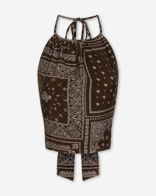TOP HALTER AMARI BANDANA BRUN