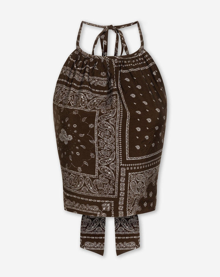 TOP HALTER AMARI BANDANA BRUN