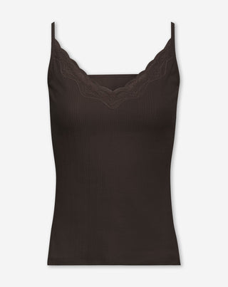 DEMI-SOUTIEN-GORGE EN LACET BRUN FONCÉ