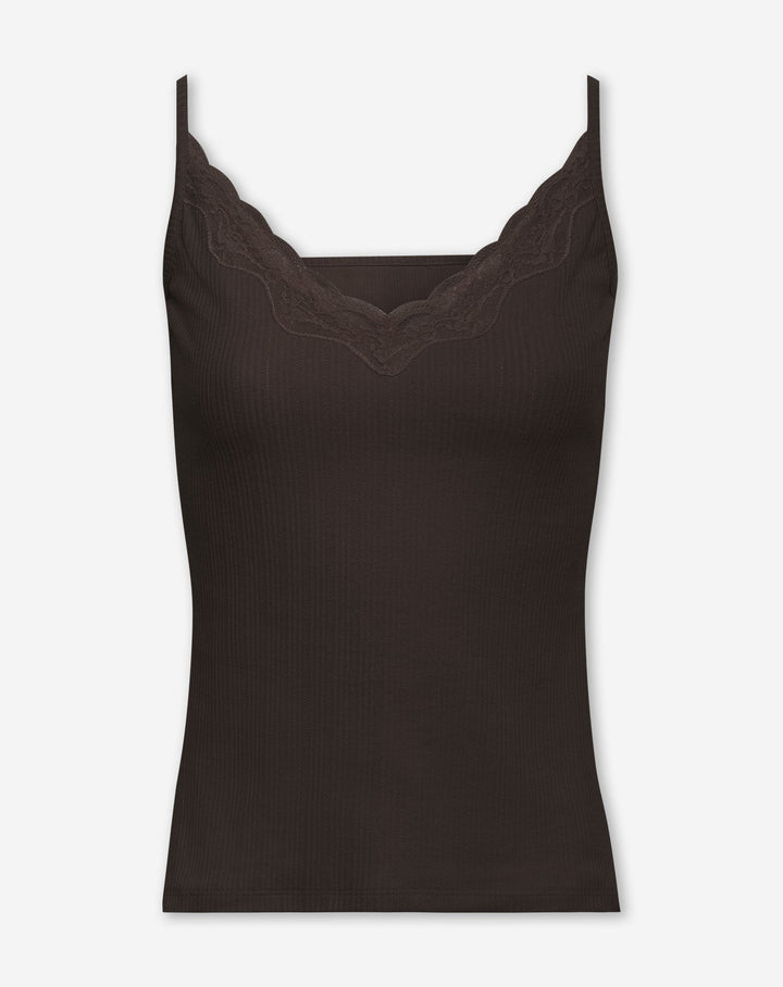 DEMI-SOUTIEN-GORGE EN LACET BRUN FONCÉ