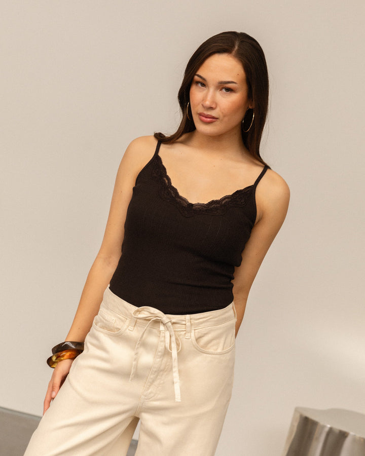 DEMI-SOUTIEN-GORGE EN LACET BRUN FONCÉ