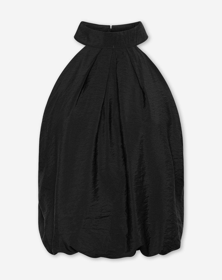 HAUT HALTER À HEM BUBBLE LUX NOIR