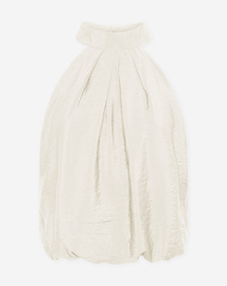 TOP HALTER À HEM BUBBLE LUX CRÈME