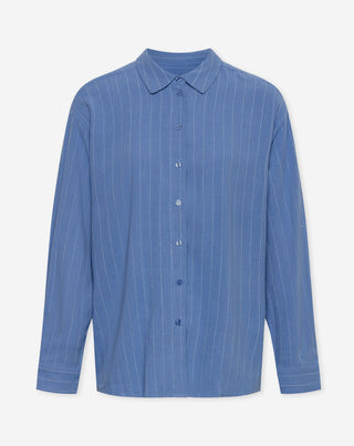 BLOUSE OVERSIZE EN LIN RHODE RAYURES BLEUES