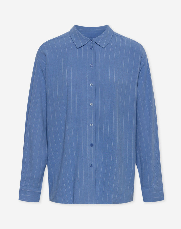 BLOUSE OVERSIZE EN LIN RHODE RAYURES BLEUES