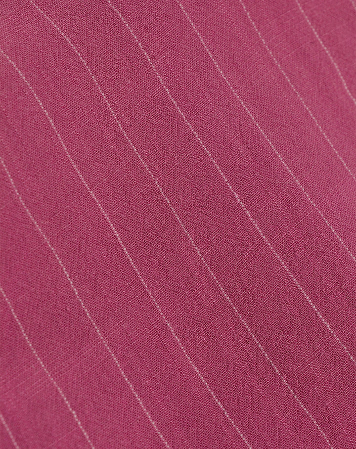 BLOUSE OVERSIZE EN LIN RHODE RAYURES CERISE