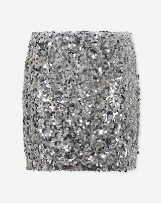 JUPE À PAILLETTES ROSE ARGENT