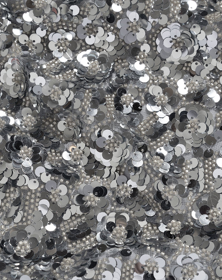 JUPE À PAILLETTES ROSE ARGENT