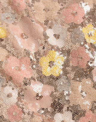 JUPE EN PAILETTES NIYA FLEUR ROSE