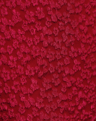 TOP À MANCHES GONFLÉES EN JACQUARD À FLEURS BETTY ROUGE