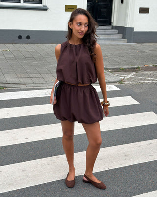 JUPE À HEM BUBBLE MIKA BRUNE