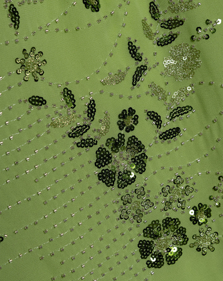 JUPE FLEUR EN SEQUINS FEMMIE VERT