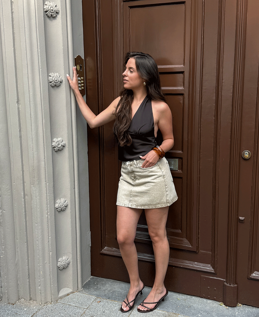 JUPE EN DENIM SIERRA BEIGE