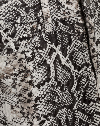 JUPE EN DENIM À IMPRIMÉ SERPENT CRÈME