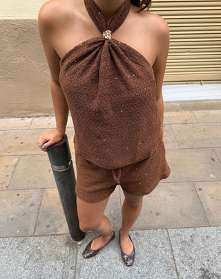 TOP HALTER EN TRICOT NOREEN BRUN