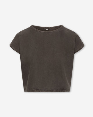 TOP EN DENIM LOTTE MARRON