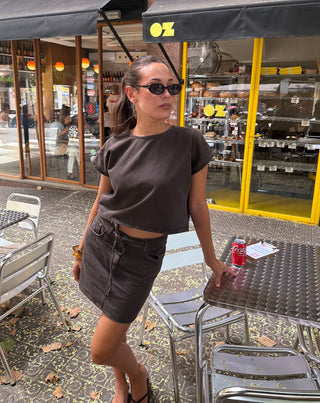 JUPE EN DENIM LOTTE BRUNE