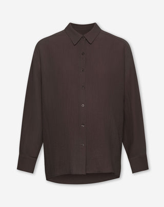 BLOUSE DE MATERNITÉ À MANCHES LONGUES MIKA BRUN