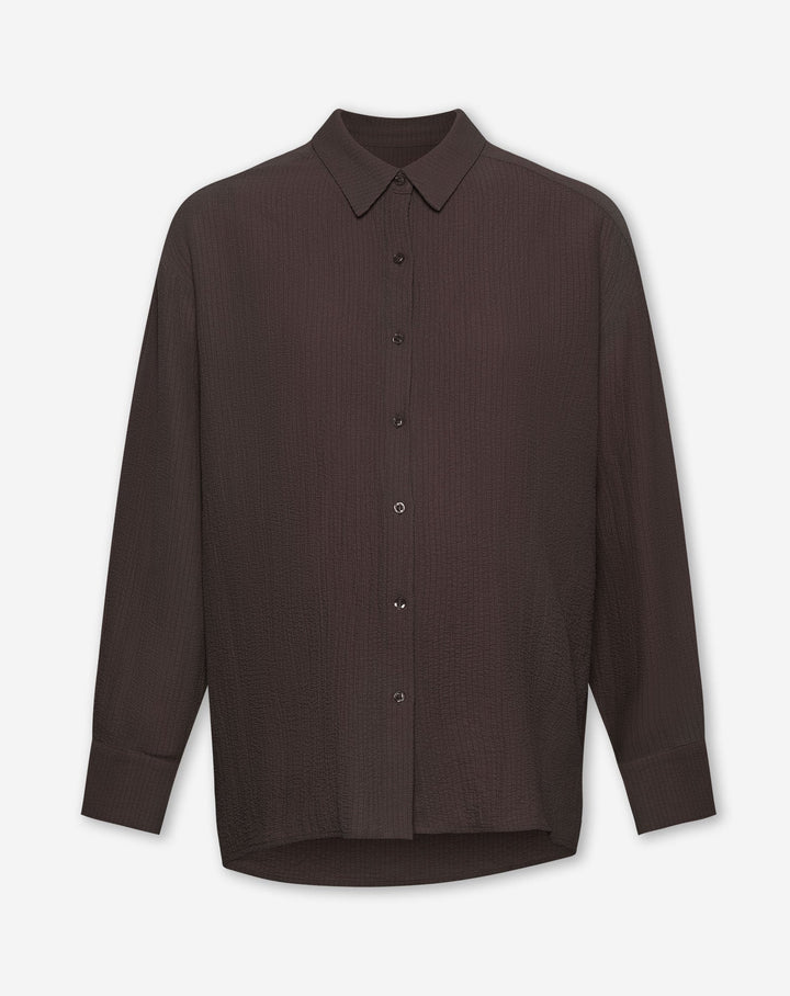 BLOUSE DE MATERNITÉ À MANCHES LONGUES MIKA BRUN
