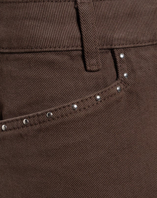 JUPE EN DENIM VICKY STUD BRUN