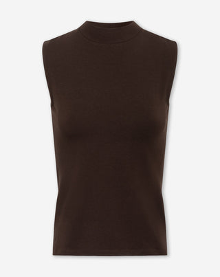 TANK TOP COL MONTANT BRUN