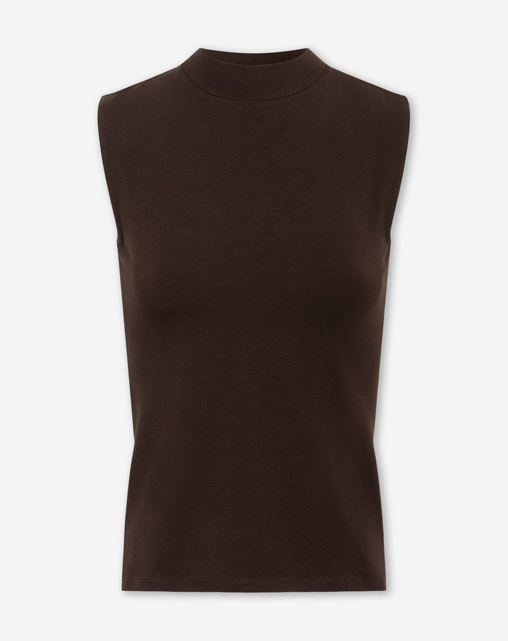 TANK TOP COL MONTANT BRUN