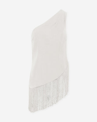 TOP À ÉPAULE UNIQUE BLANC CASSÉ