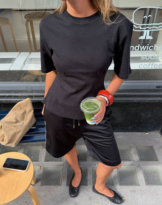 T-SHIRT CINCHED NOIR