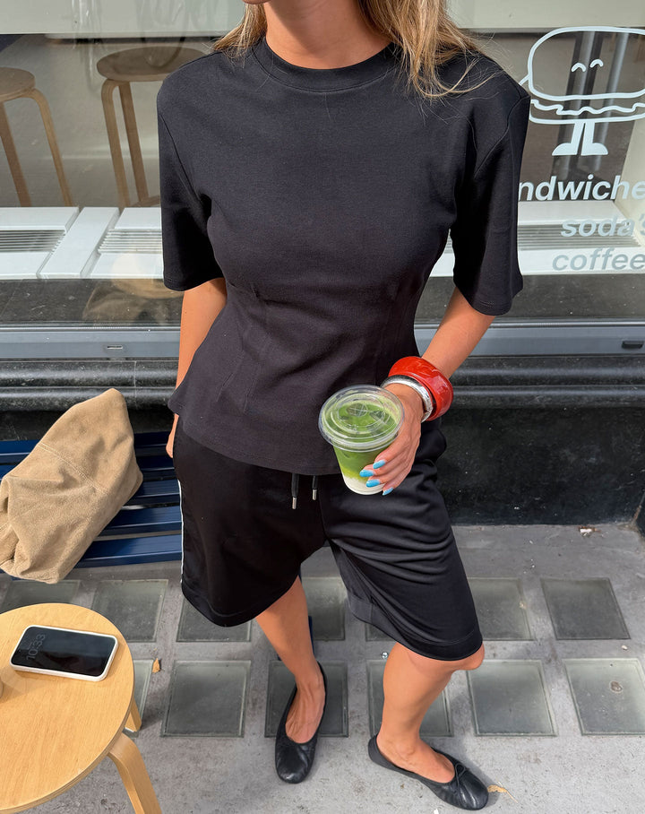 T-SHIRT CINCHED NOIR