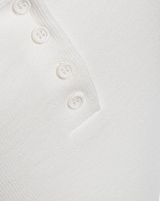 TOP RIB HENLEY CRÈME