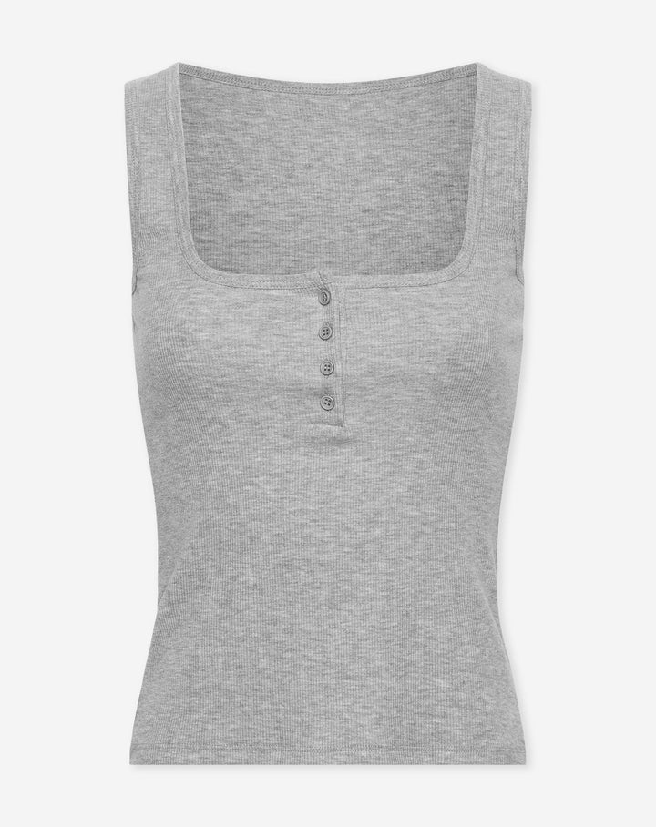 TOP RIB HENLEY GRIS MÉLANGE