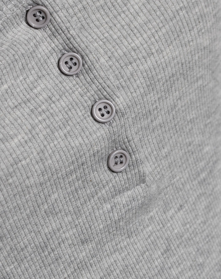TOP RIB HENLEY GRIS MÉLANGE
