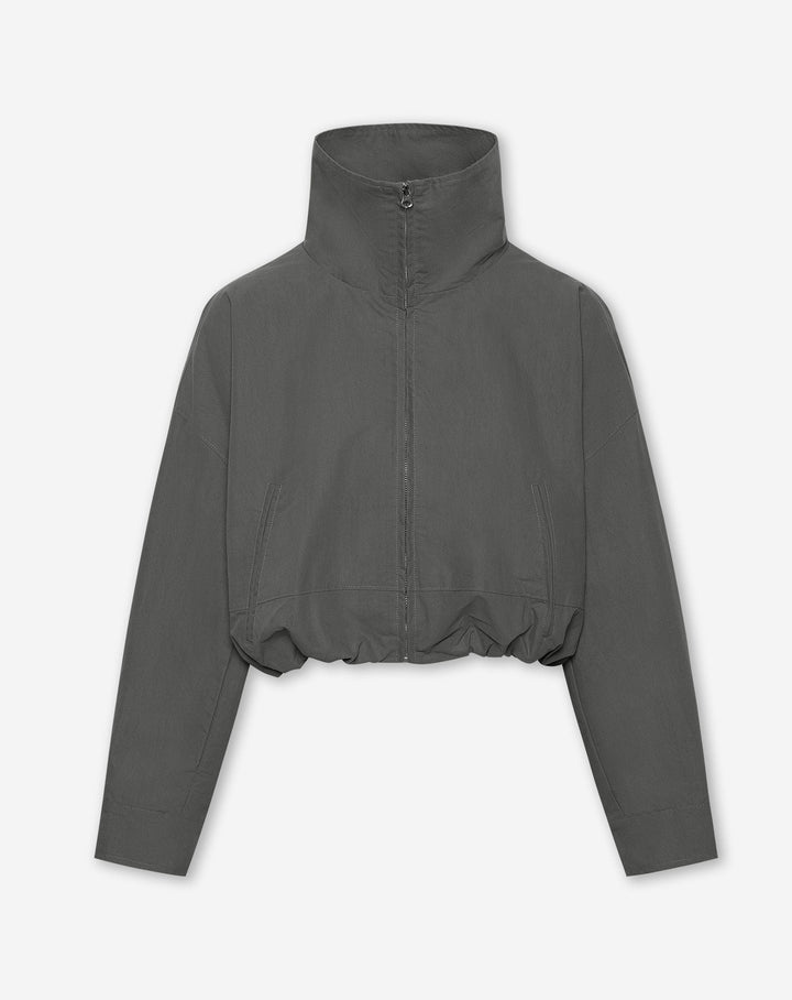 VESTE IMARA À COL FUNNEL GRIS FONCÉ