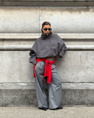 VESTE IMARA À COL FUNNEL GRIS FONCÉ