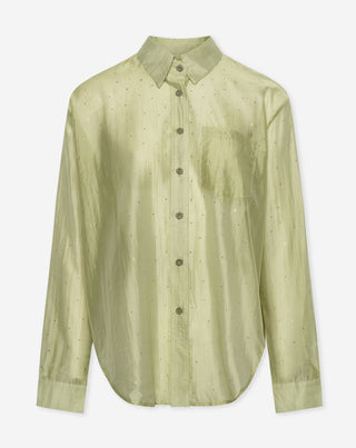 BLOUSE EN STRASS ALYA VERT SAUGE