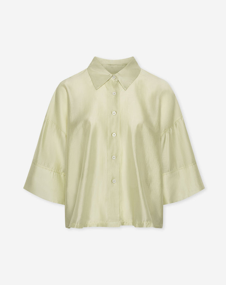 BLOUSE À MANCHES 3/4 VERT SAUGE