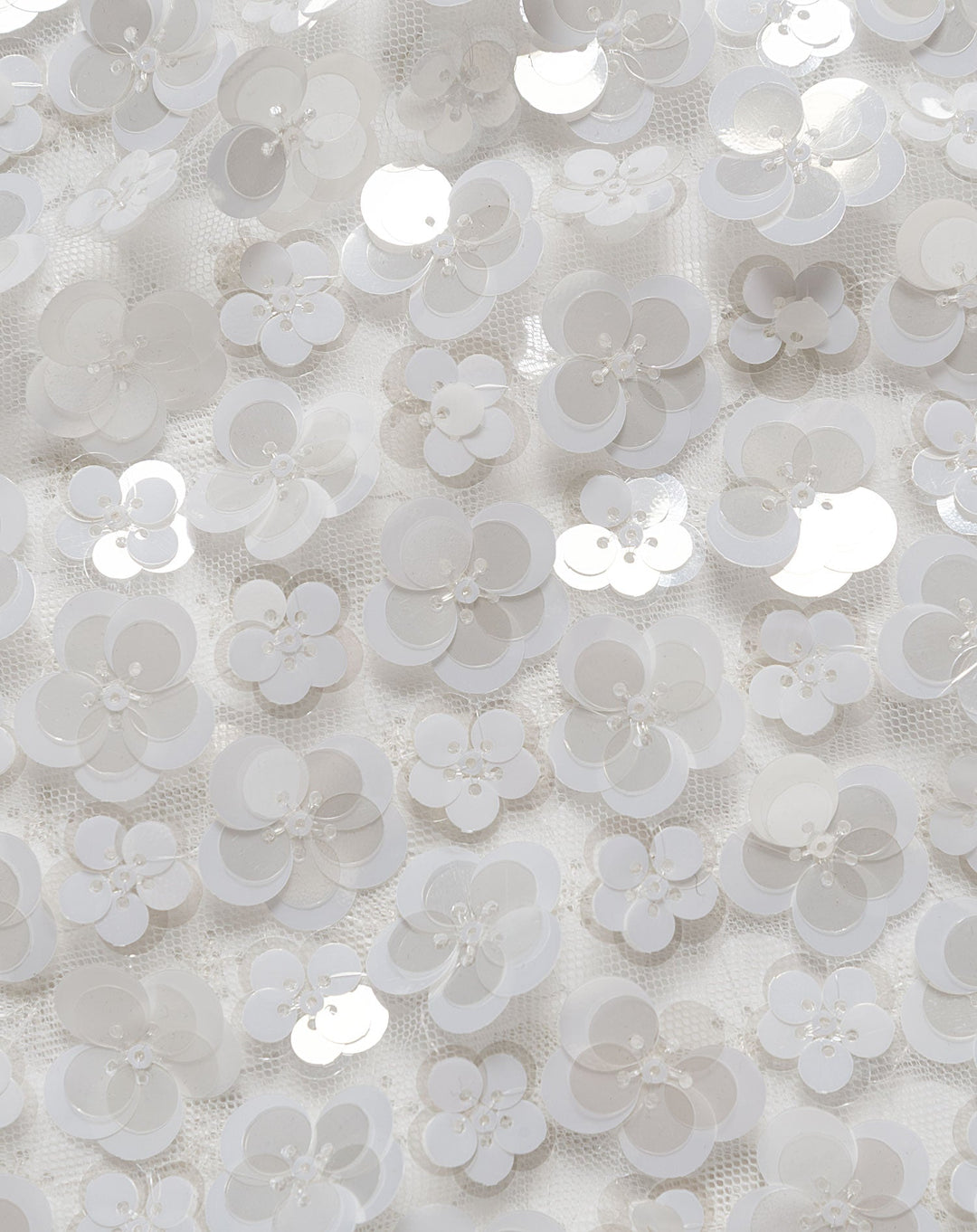 TOP À FLEURS EN SEQUINS ROWY BOXY BLANC