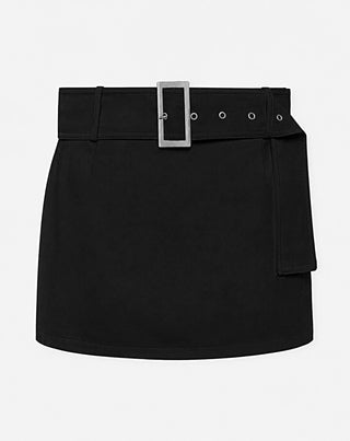 JUPE MINI CEINTURÉE LITHA NOIRE