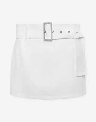 JUPE MINI CEINTURÉE LITHA BLANCHE