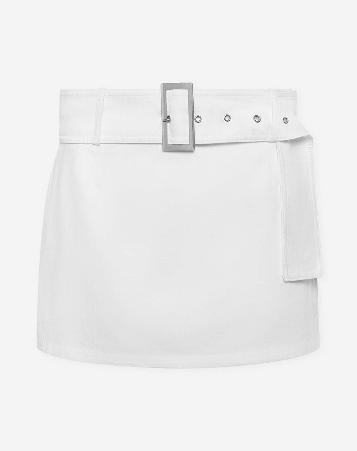 JUPE MINI CEINTURÉE LITHA BLANCHE