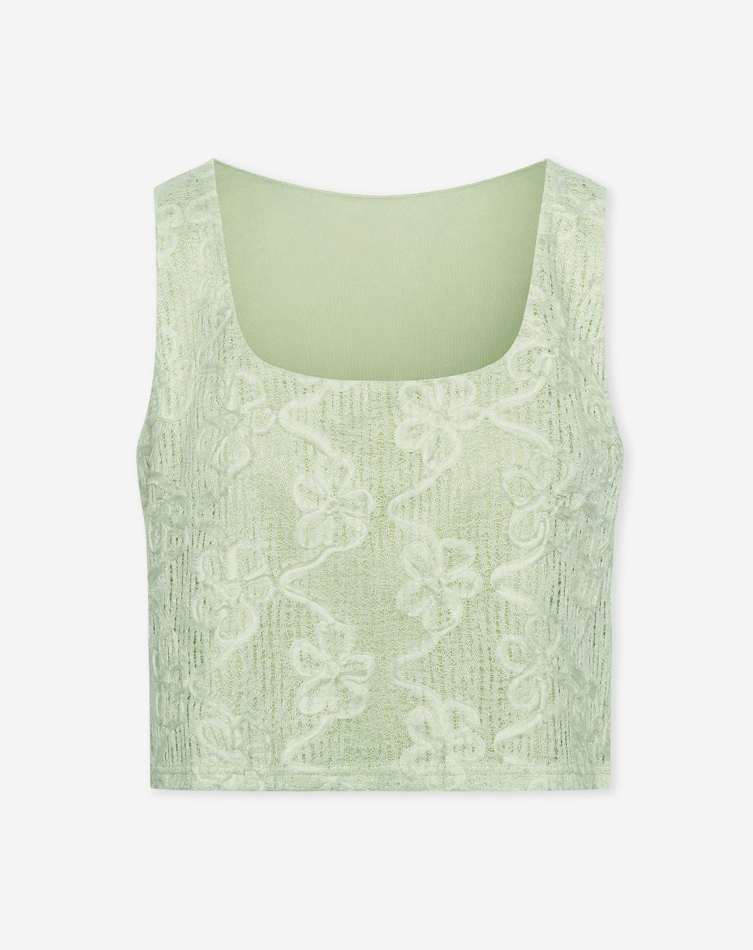 DORIS TOP FLEURI VERT SAUGE