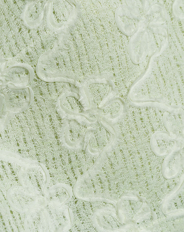 DORIS TOP FLEURI VERT SAUGE