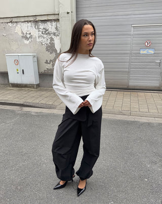 HAUT LONG À TAILLE CRÈME