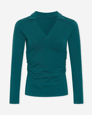 T-SHIRT POLO V-COL RESSERRÉ TEAL