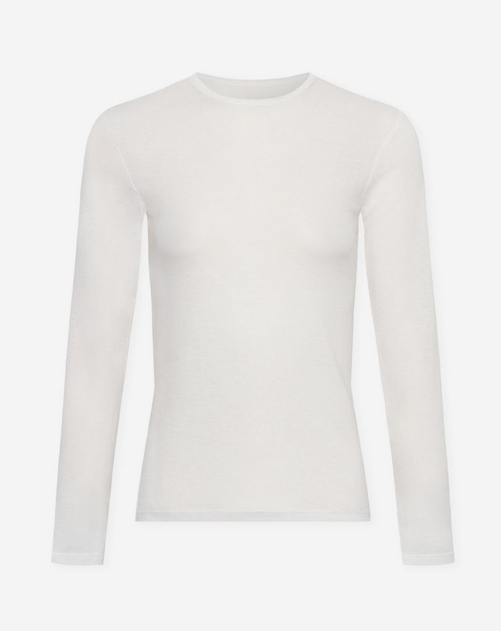 T-SHIRT LONGSLEEVE AJUSTÉ TRANSPARENT CRÈME