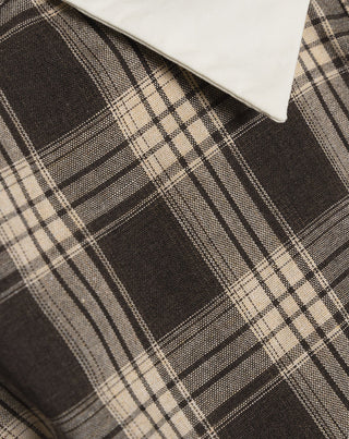Blouse à carreaux col contrasté Ryan – brun